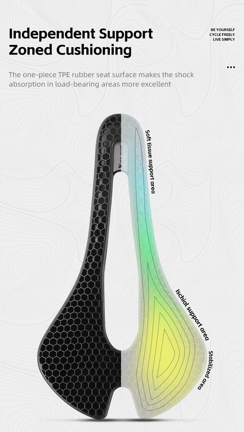 3D Honeycomb Bike Seat Cushion Soft Comfort Bicycle Saddle Wide Shock Absorbing