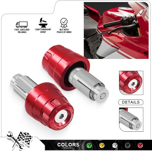 Motorcycle Bar Ends Plug 7/8″ 22mm CNC Handlebar Bar Ends Plugs Fit Color: Red