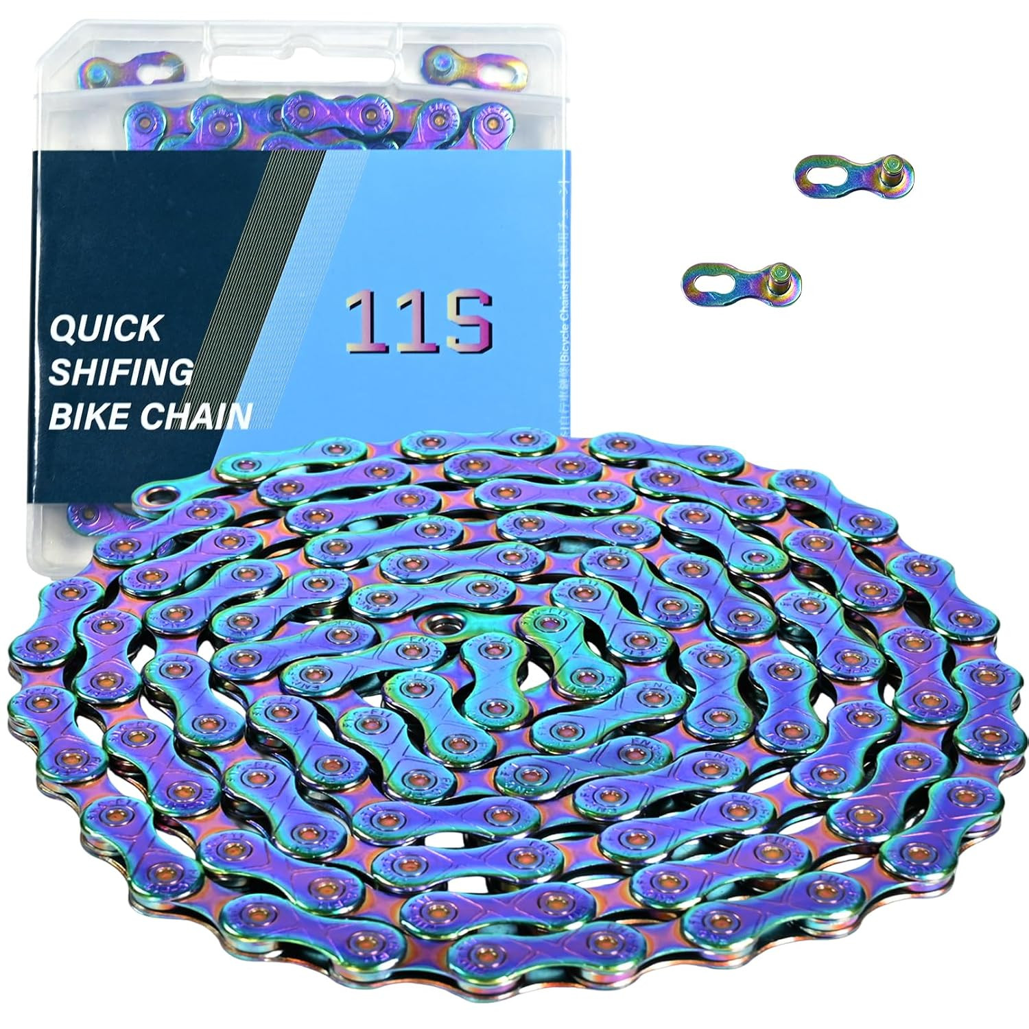Rainbow 11 Speed Bike Chain, 1/2″ X 11/128″ 116 Links for Road Bike Mountain