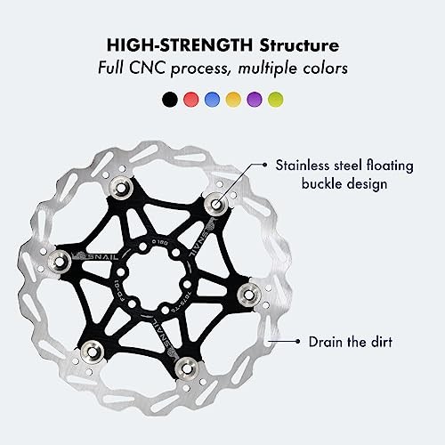 DJC Bike Brake Disc Rotor MTB Floating Brake Disc 180mm 203mm with 160mm 2# red