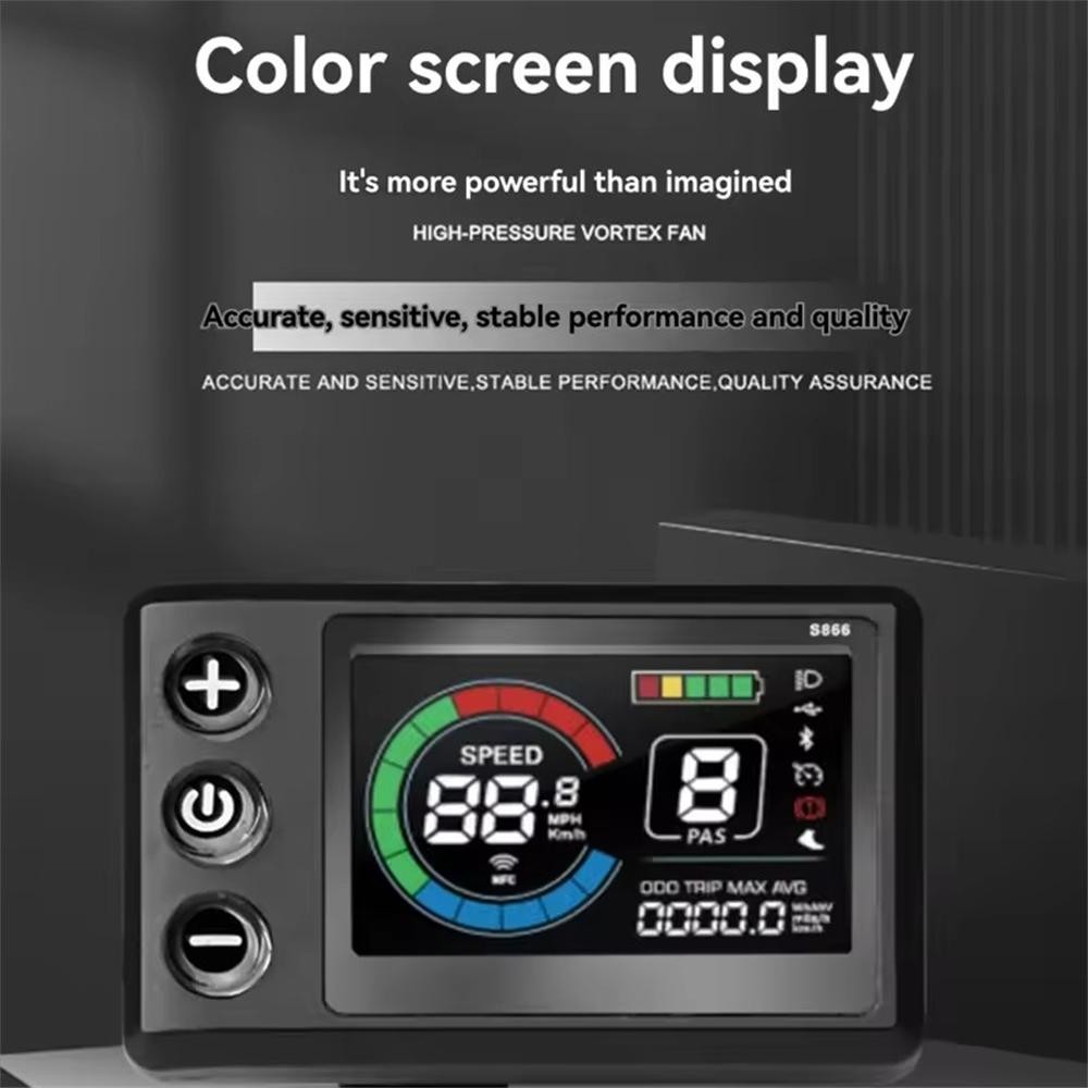 24V-60V E-Bike S866-1S LCD Display Meter Control Panel w/USB Port 5Pin WP Plug