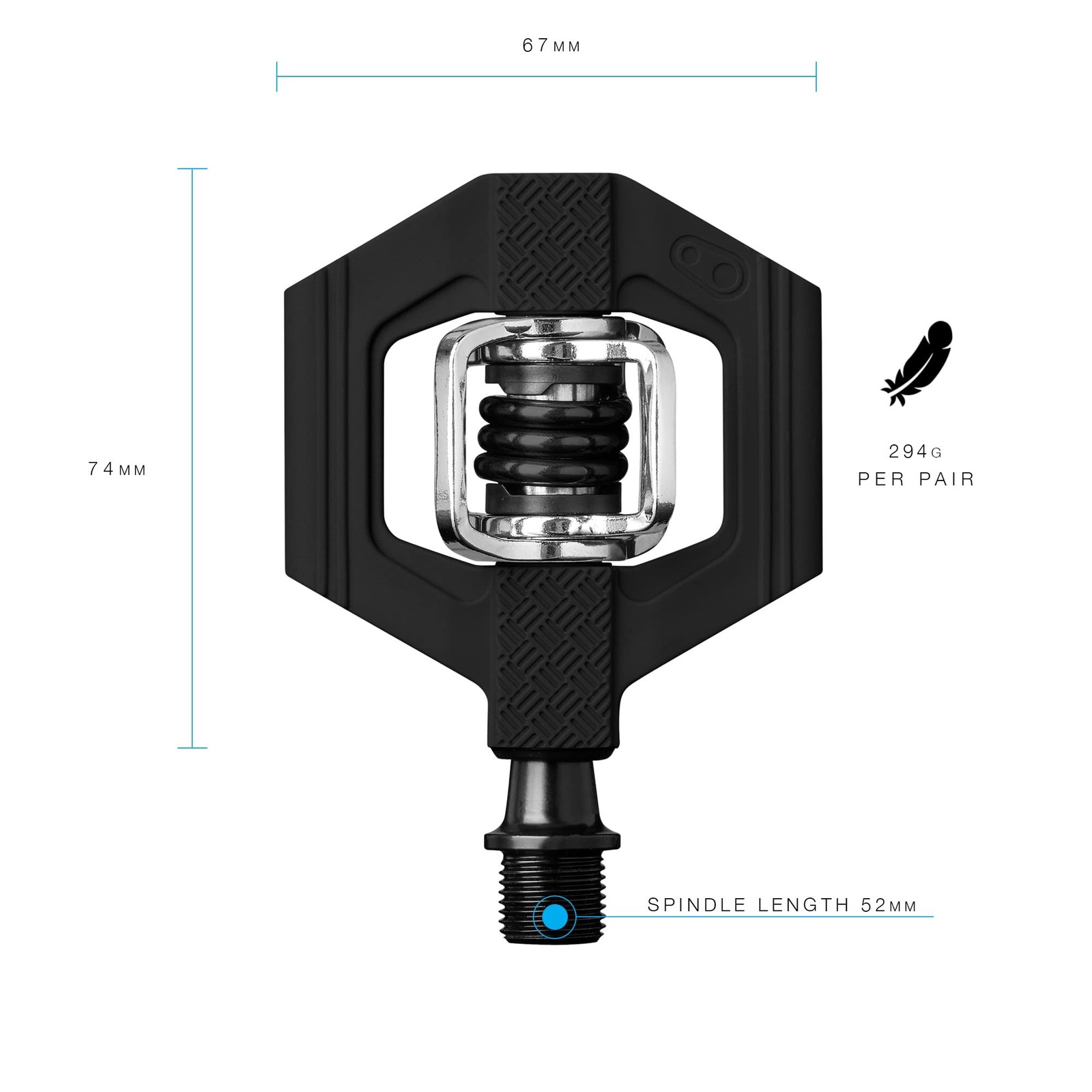 Crankbrothers Candy Clip-In MTB Bike Pedal – Gravel/XC/Trail Lightweight Bicy…