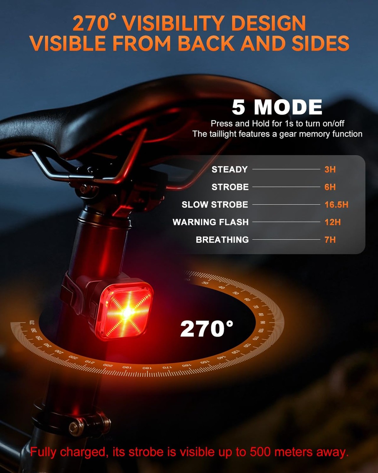 2026 New Bike Lights for Night Riding, 5000mAH Rechargeable Bicycle Lights Fr…