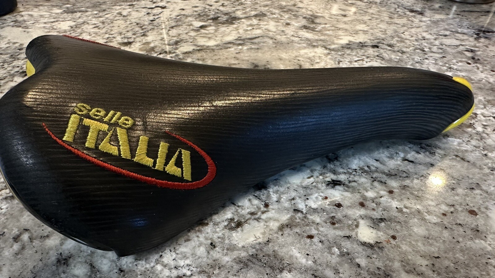 1999 Selle Italia Turbomatic 3 Black Leather Manganese Rail Saddle,Used Vintage
