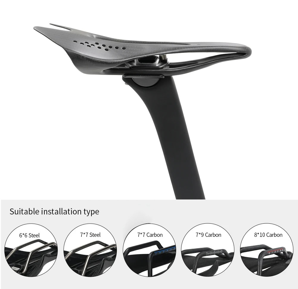 Carbon Fiber Seatpost Ultralight Road Bike Seatpost Matte 300mm/380mm 0mm Offset