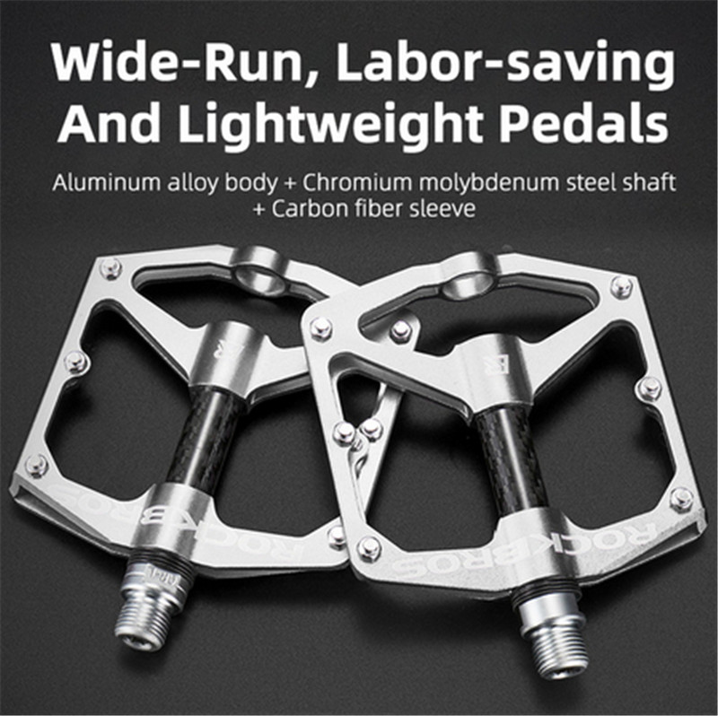 ROCKBROS Bicycle Pedals Sealed DU Bearing Aluminum Cycling Bike Pedals Non-slip