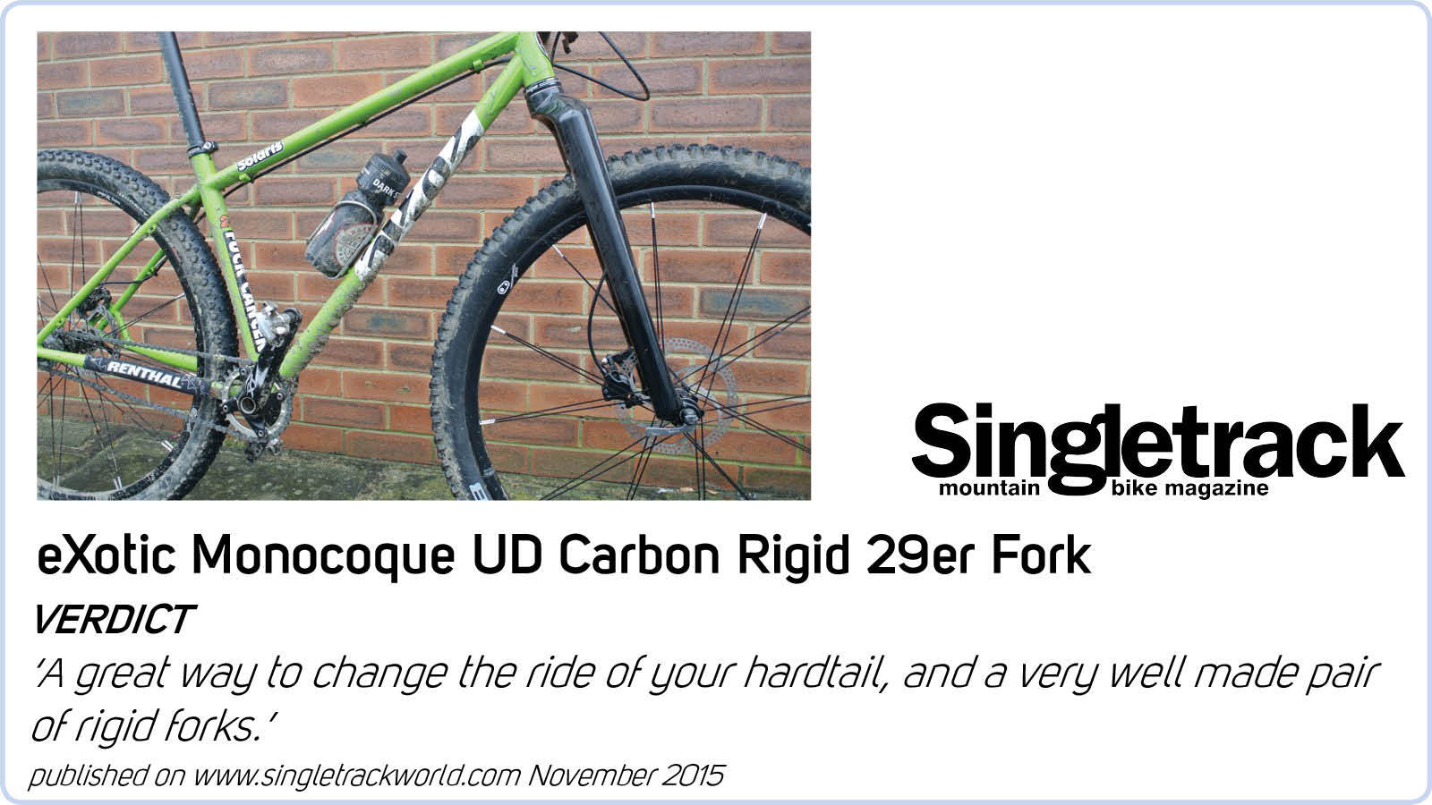 eXotic Rigid Lightweight XC Alu Mountain Bike Fork, Disc & V Brake, 42.5cm 26in