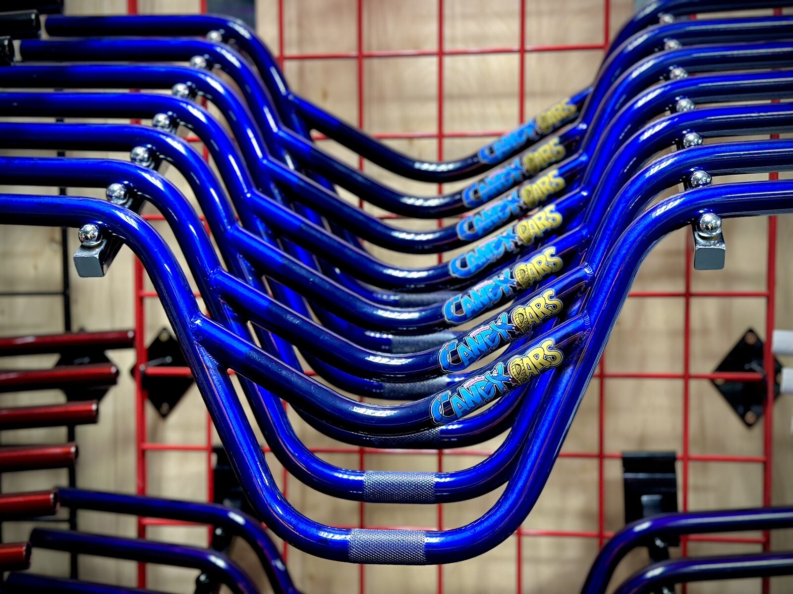 New USA Nebraska Made Nowear 2 pc Candybars BMX Handlebar 9.5” Trans Blue