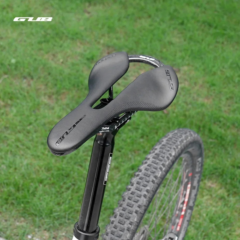 Ultra-Light Hollow Bike Saddle Carbon Fiber Leather Mountain/Road Bikes Seats