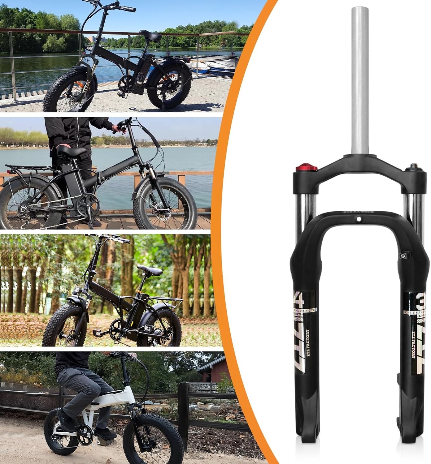 ZTZ 20/26 * 4.0 inch Fat Tire Oil Spring Suspension Fork, 135mm Spacing Hub- HOT