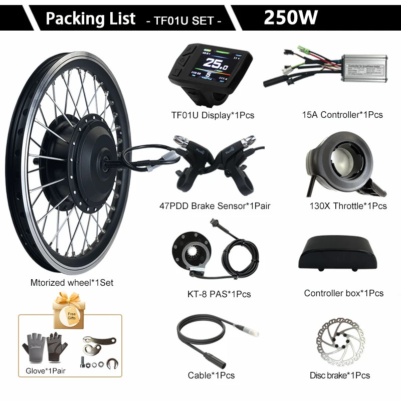 Electric Bike Motor Conversion Kit 36V 48V 250W Front Hub Motor 16-29 Inch 700C