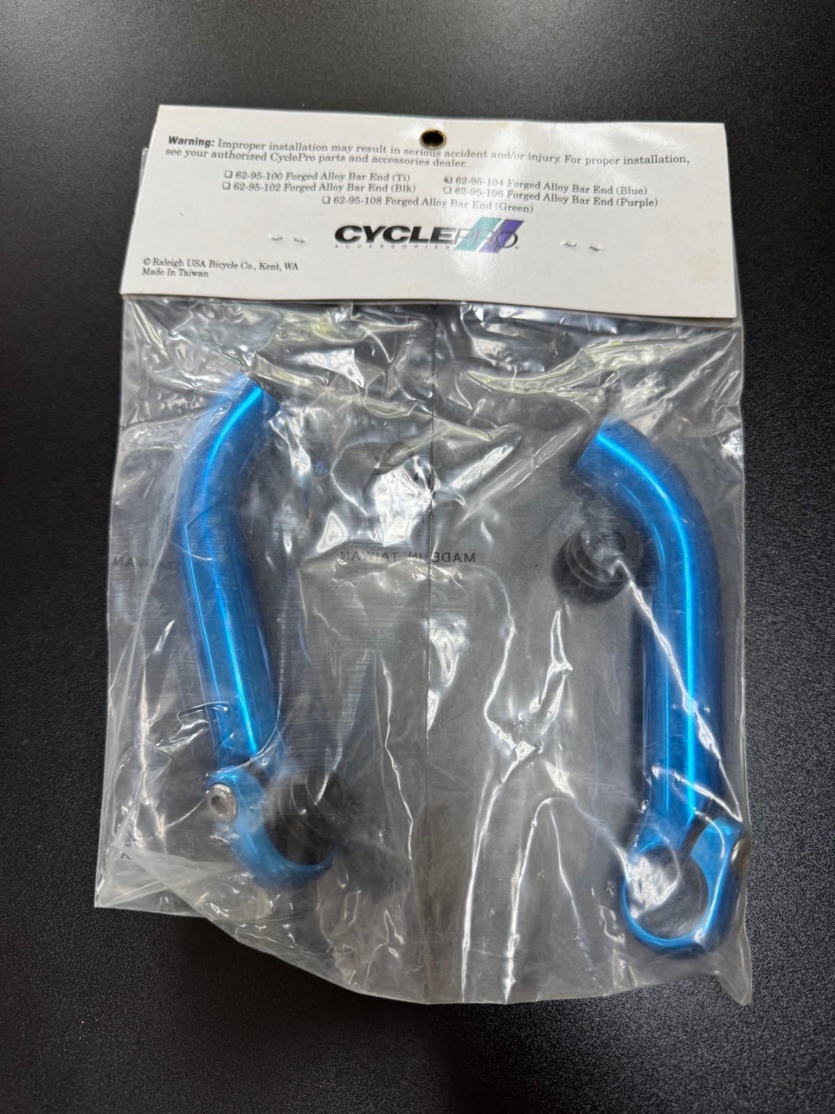 NOS CyclePro Forged Alloy Bar Ends Anodized Blue