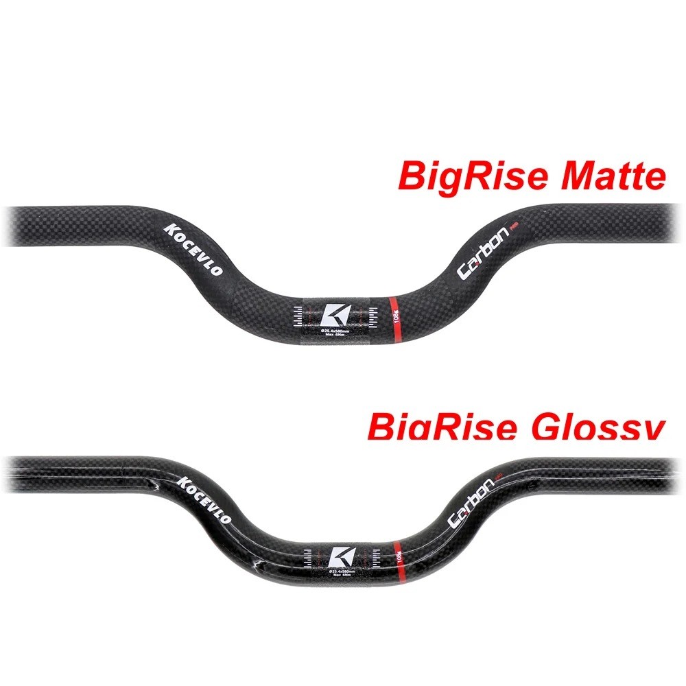KOCEVLO Carbon Bike Handlebar 25.4mm BMX Folding Bike Flat Riser U Bar