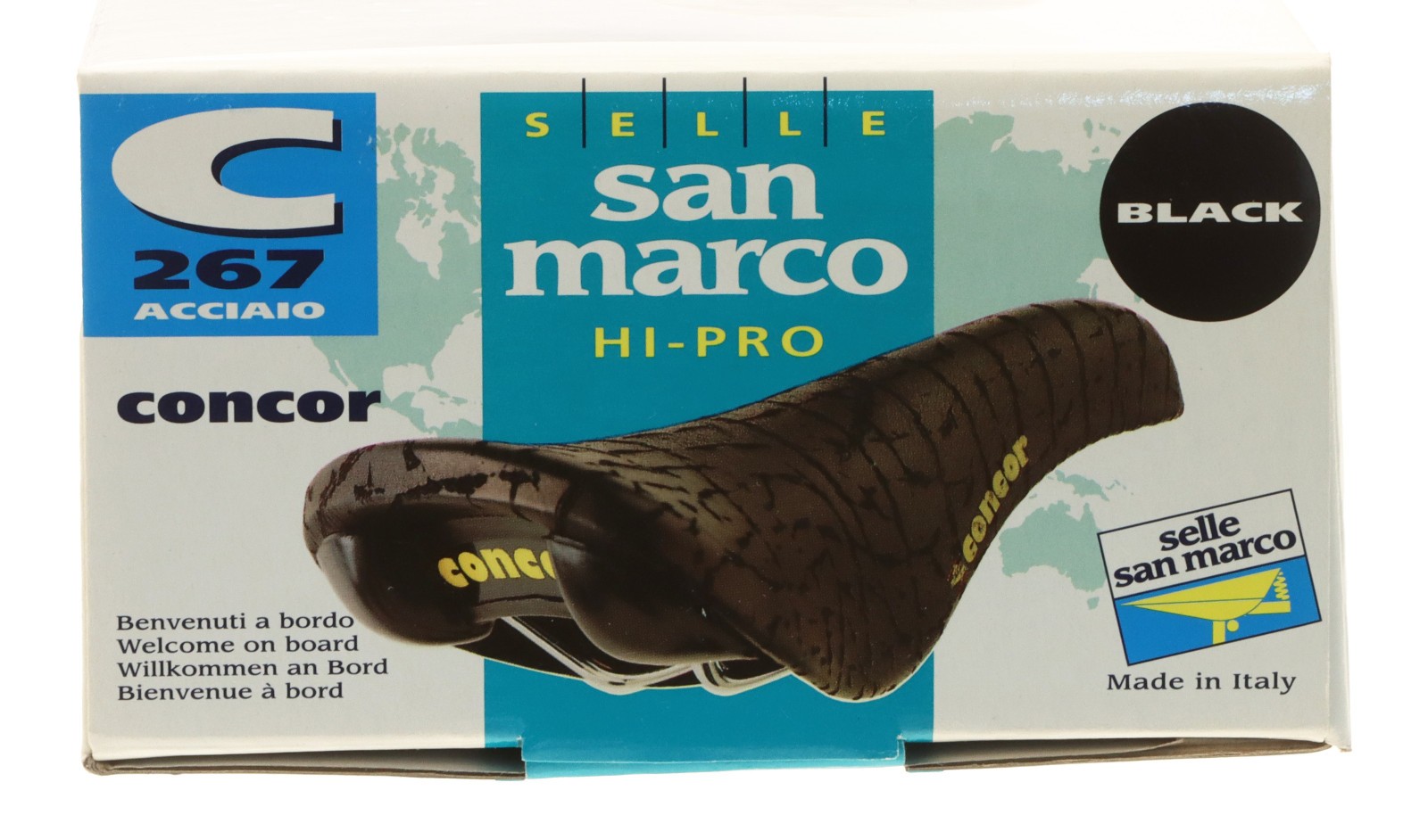 Selle San Marco Concor Supercorsa Hi-Pro Saddle Steel Rails Black NIB NOS NEW