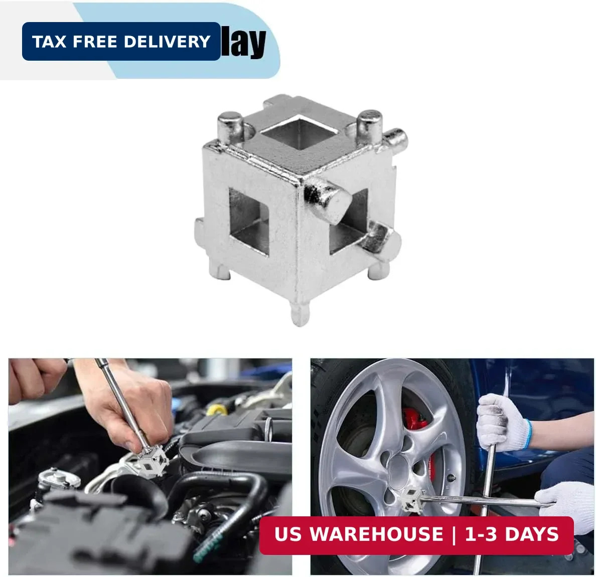 3/8″ Car Cube Brake Caliper Compression Tool, Steel Rear Disc Brake Piston 1PC