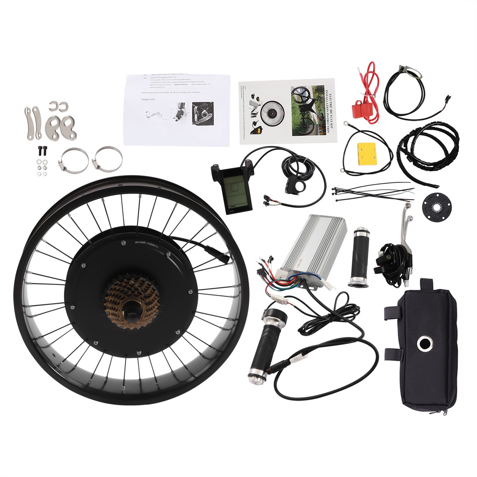 Electric Bicycle Conversion Kit 20″ Wheel Rear Rotate Hub Motor 48V 1500W