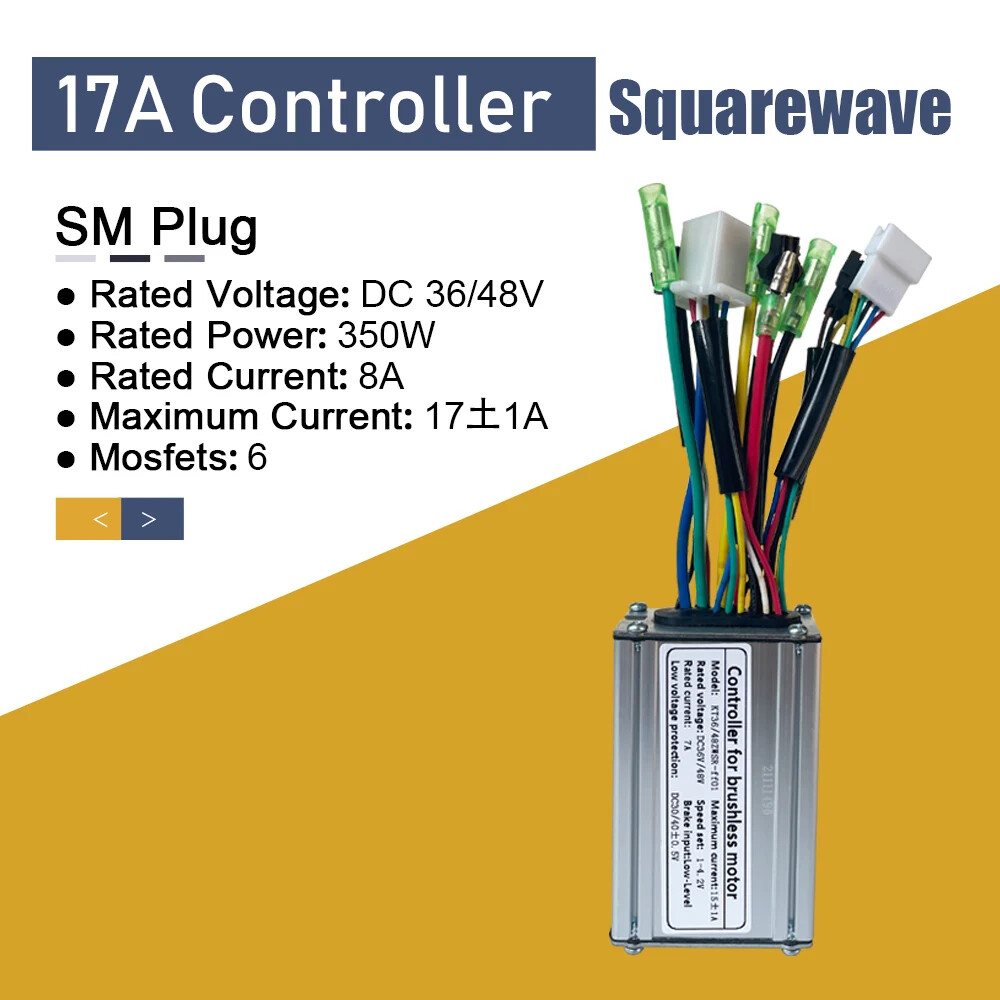 Electric Bike 36V/48V 15A-50A Squarewave/Sinewave Controller with Light Function