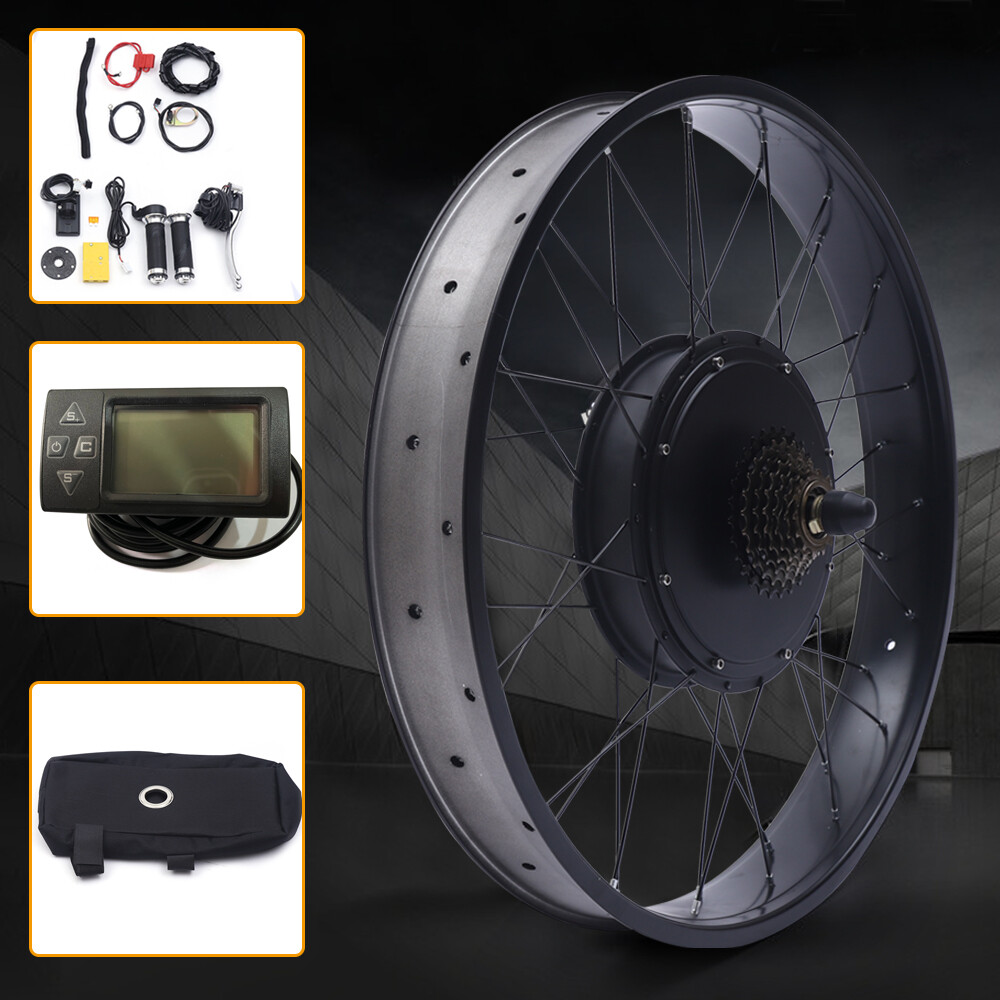 26″ 48V 1500W Rear Hub Motor E-Bike Conversion Kit for Fat Tires