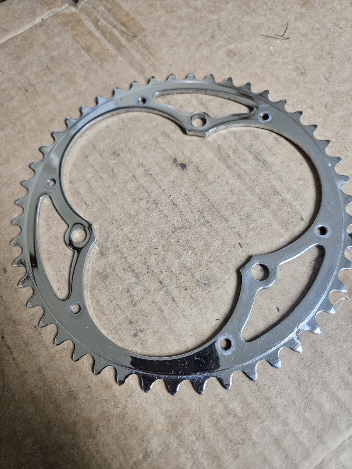 Vintage NOS 3 bolts Chainrings 52/47T for cottered crank, steel, Road 60s 70s