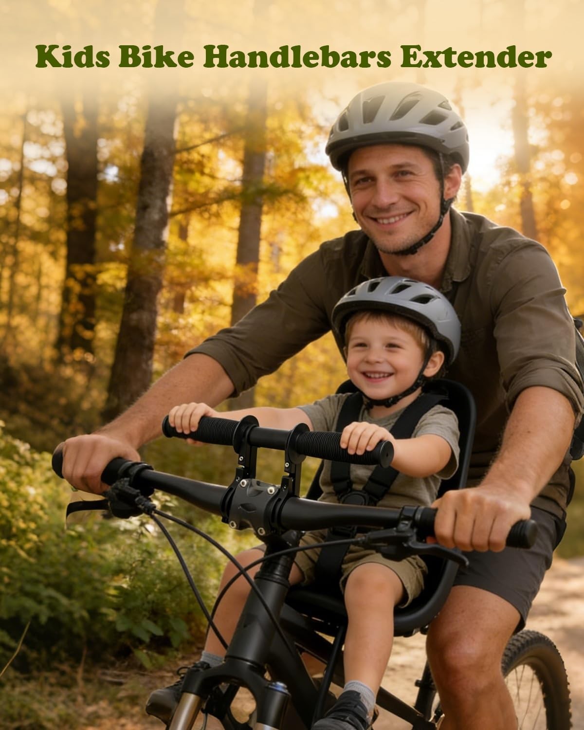 HANEVEAR Kids Bike Handlebars Extender, 2 in 1 Child 11.8″, Black