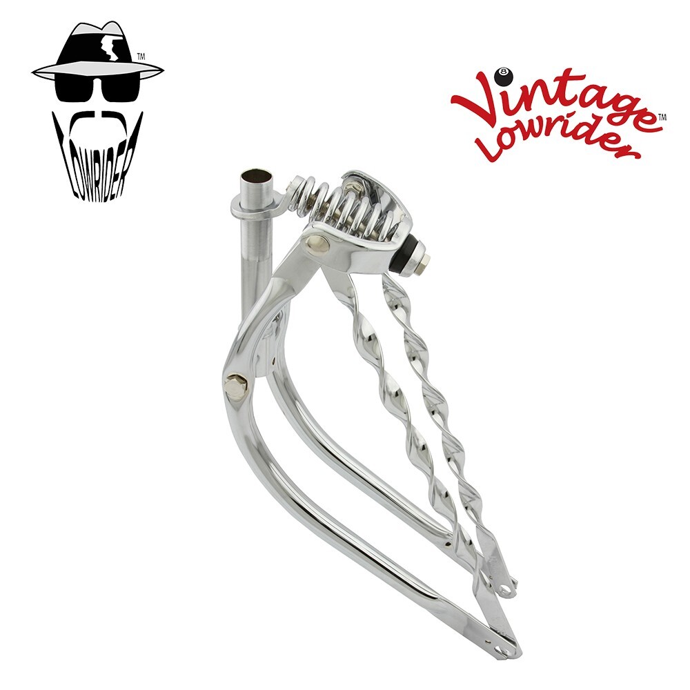 Original Lowrider 16″ Bike Bicycle Bent Springer Fork 1″ W/Twisted Bars Chrome