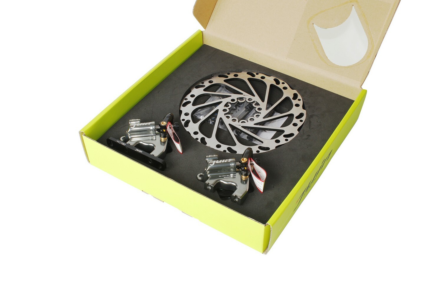 Juin Tech F1 Road Bike Hydraulic Disc Brake Calipers Pair Flat Mount Gray