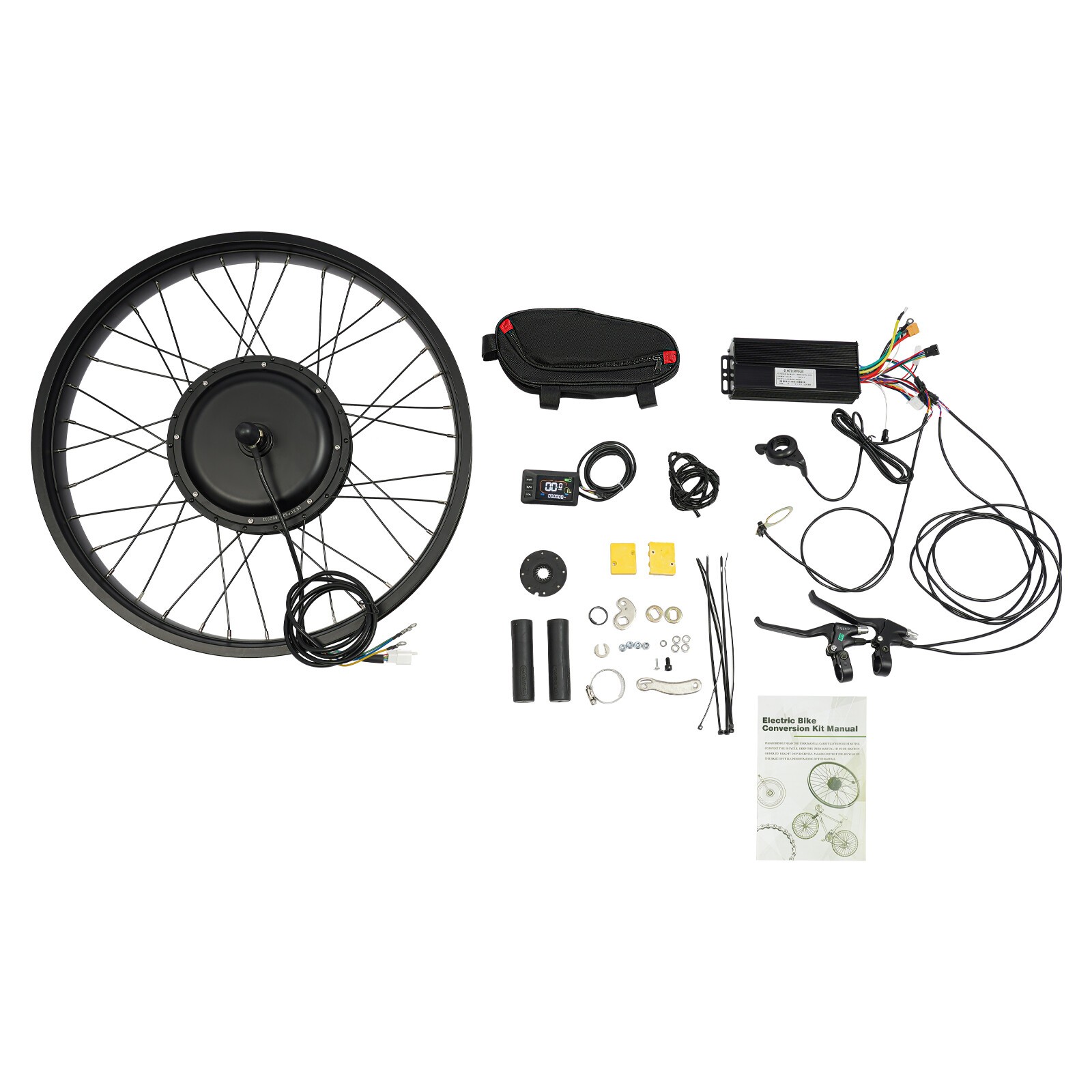 26″ 48V Electric Bicycle Front Wheel Hub Motor LCD E-Bike Conversion Kit 1500W