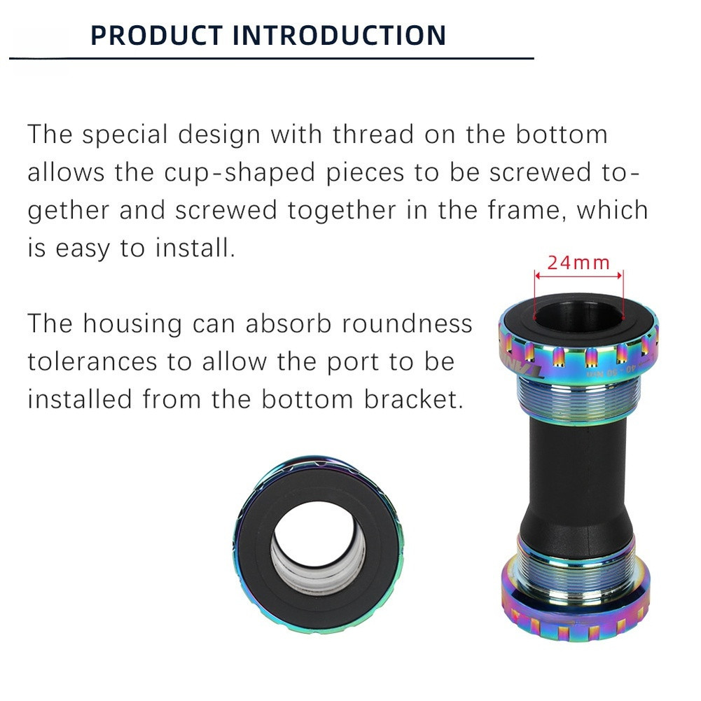 Threaded Bicycle Bottom Bracket Aluminum Alloy with Steel Bearing for BB92