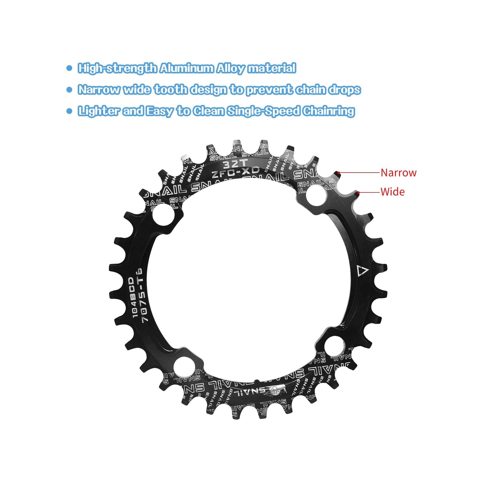 ZTZ Mountain Bike 170mm Crankset with 104 BCD 32/34/36/38T Chainring, Aluminu…