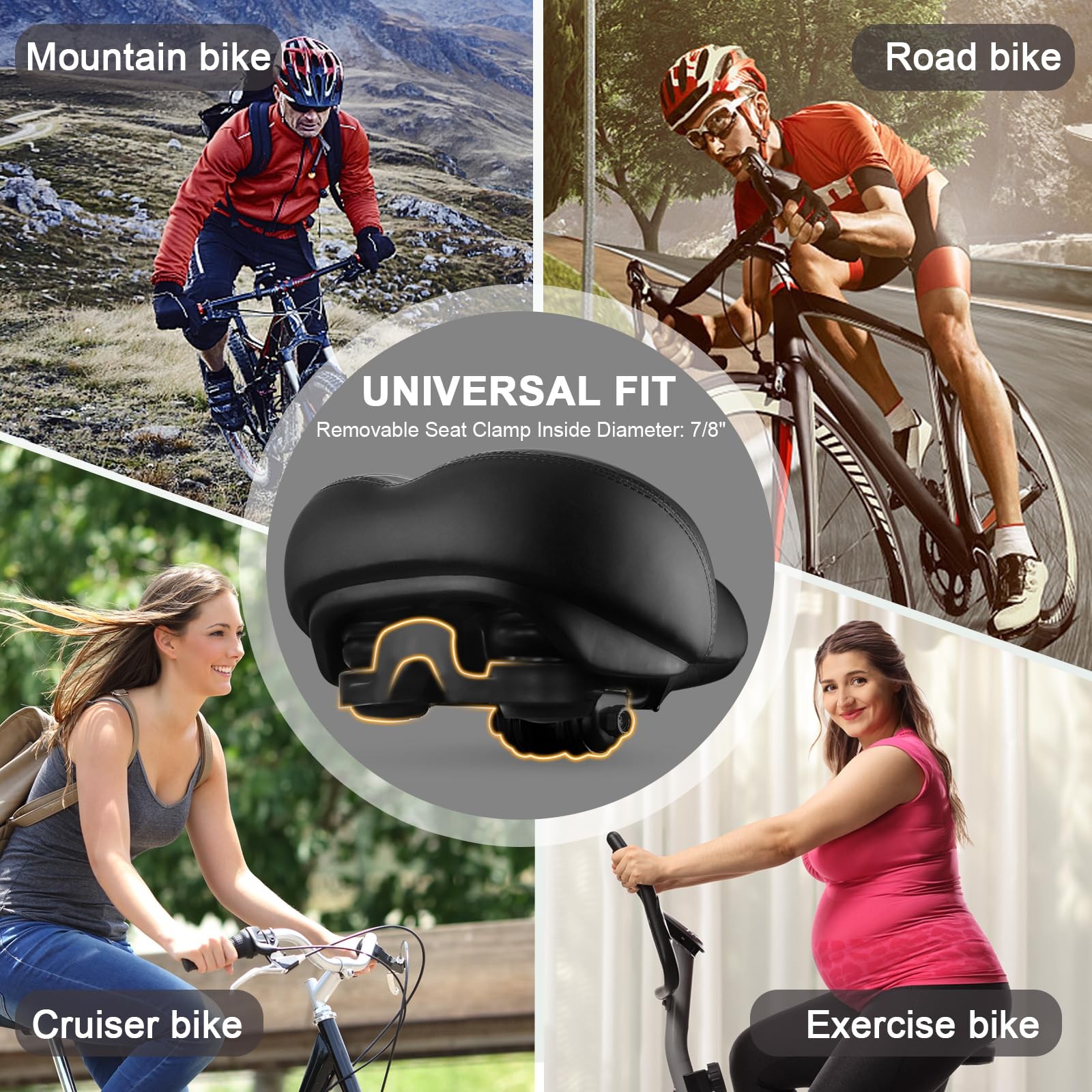 Bike Seat, Short Nose Most Comfortable Bicycle Seat, Breathable Moisture-Wick…