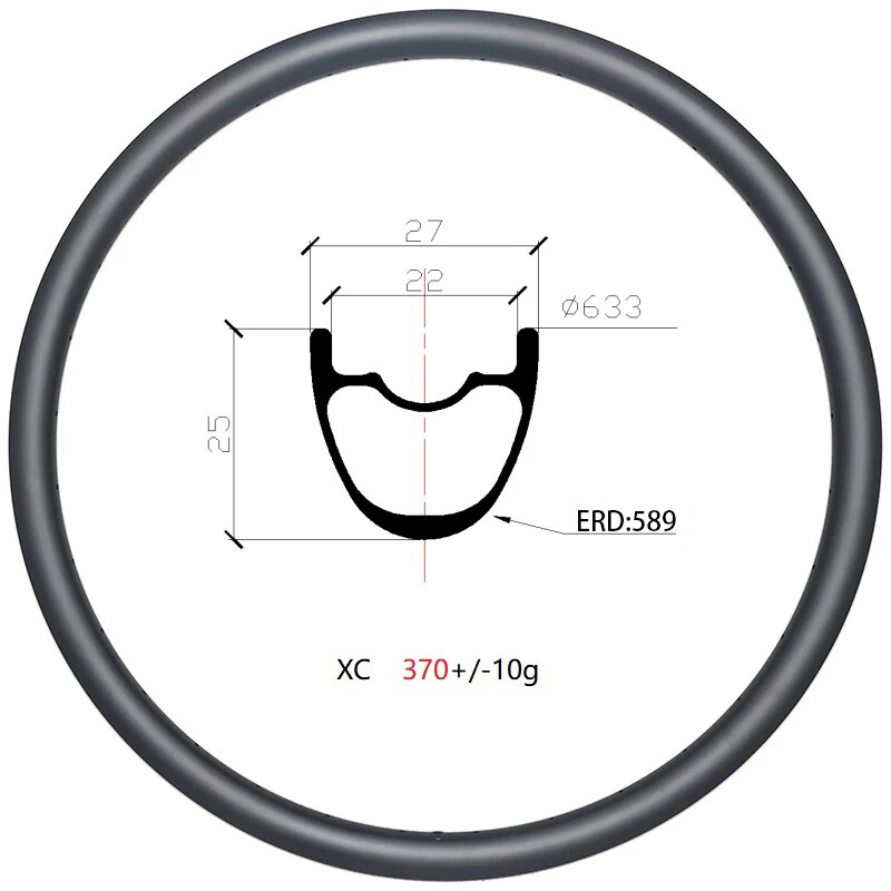 29er 27mm Wide Full Carbon Mountain Bike Clincher Tubeless Rim UD 3K 12K Matte