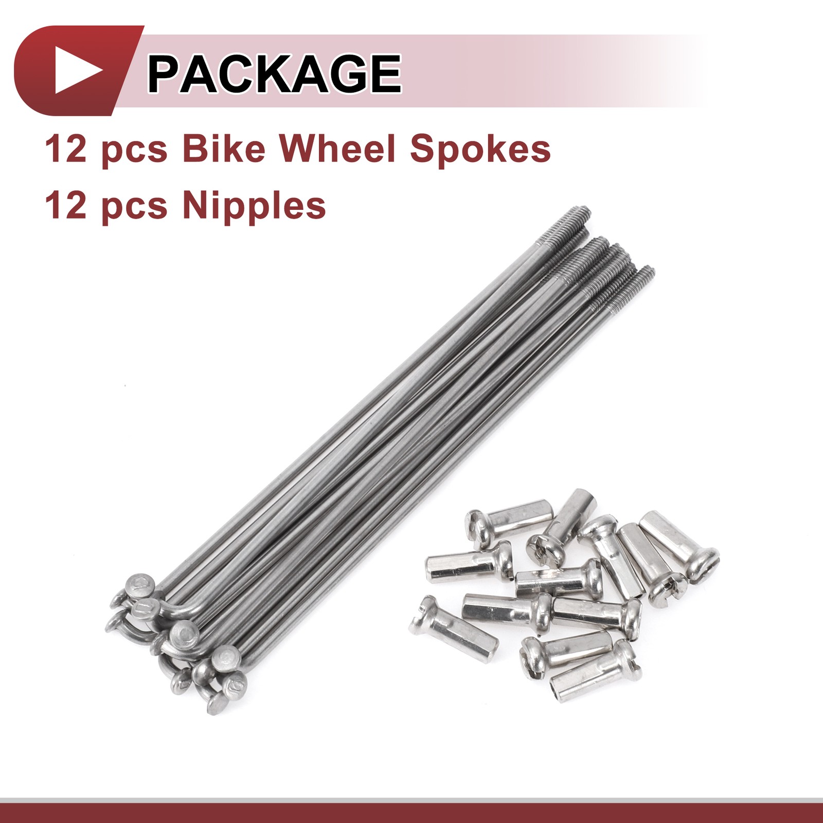 12 sets 14G 89mm 304 stainless steel bike spokes for wheels