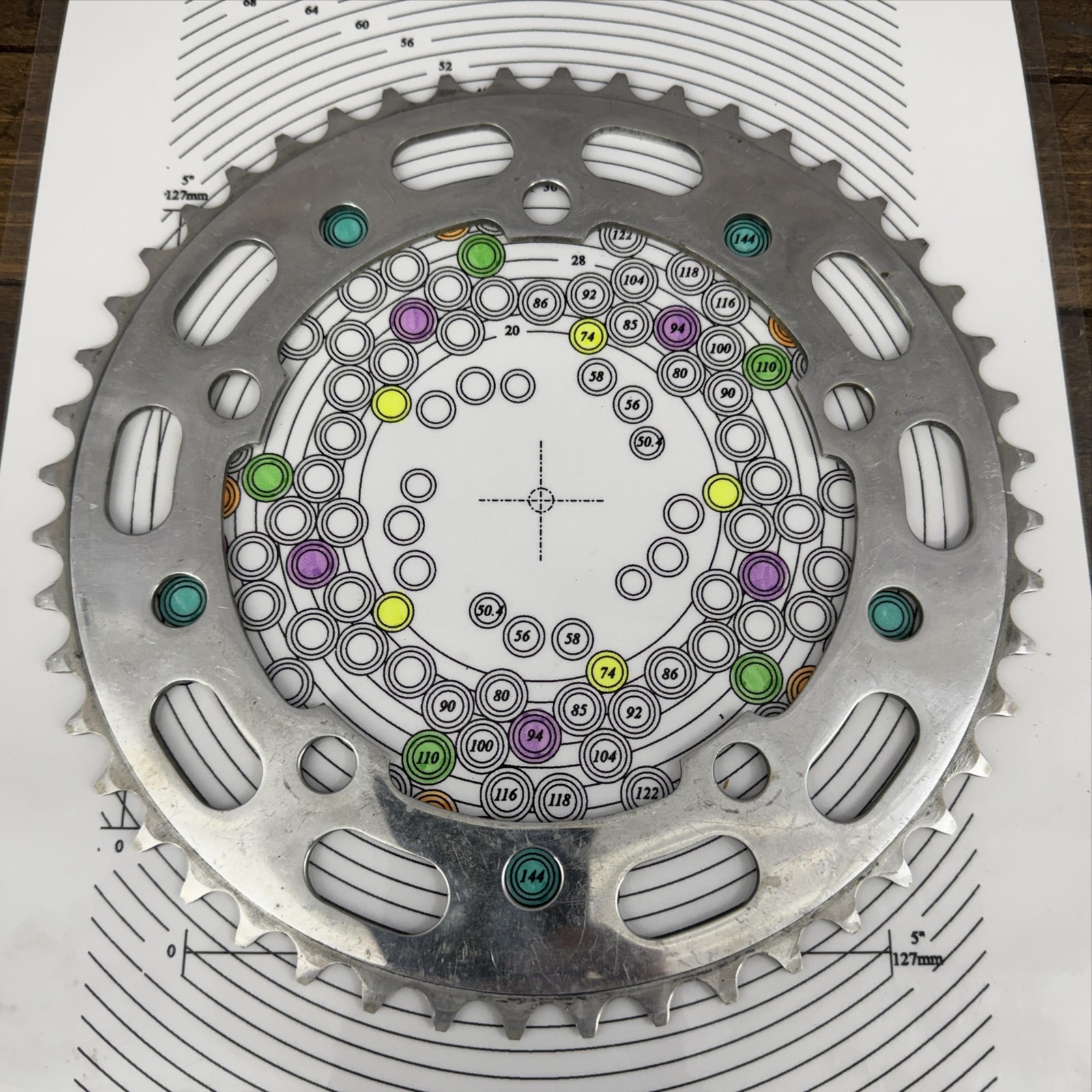 Vintage 48T Chainring 144 130 BCD 5-Arm Silver Aluminum Road Bike