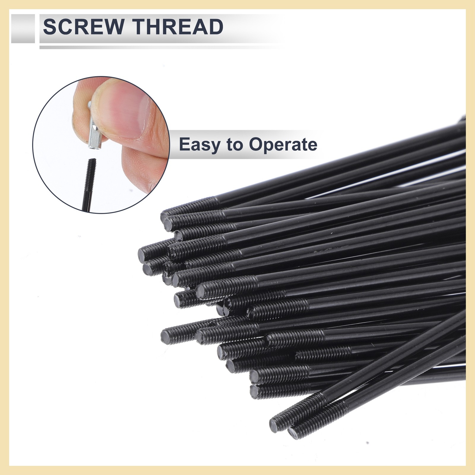 1 Set 13G 171mm Length Bicycle Spokes Nipple 45 Steel