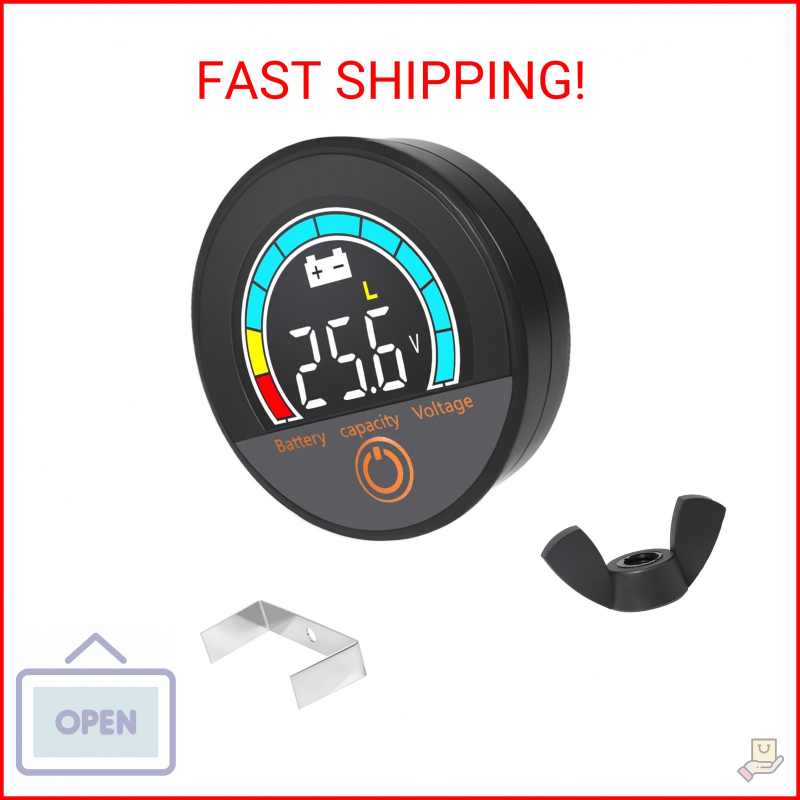 IP67 Waterproof Battery Meter Monitor, 12v 24v 36v 48v 60v 72v 84v Digital Displ