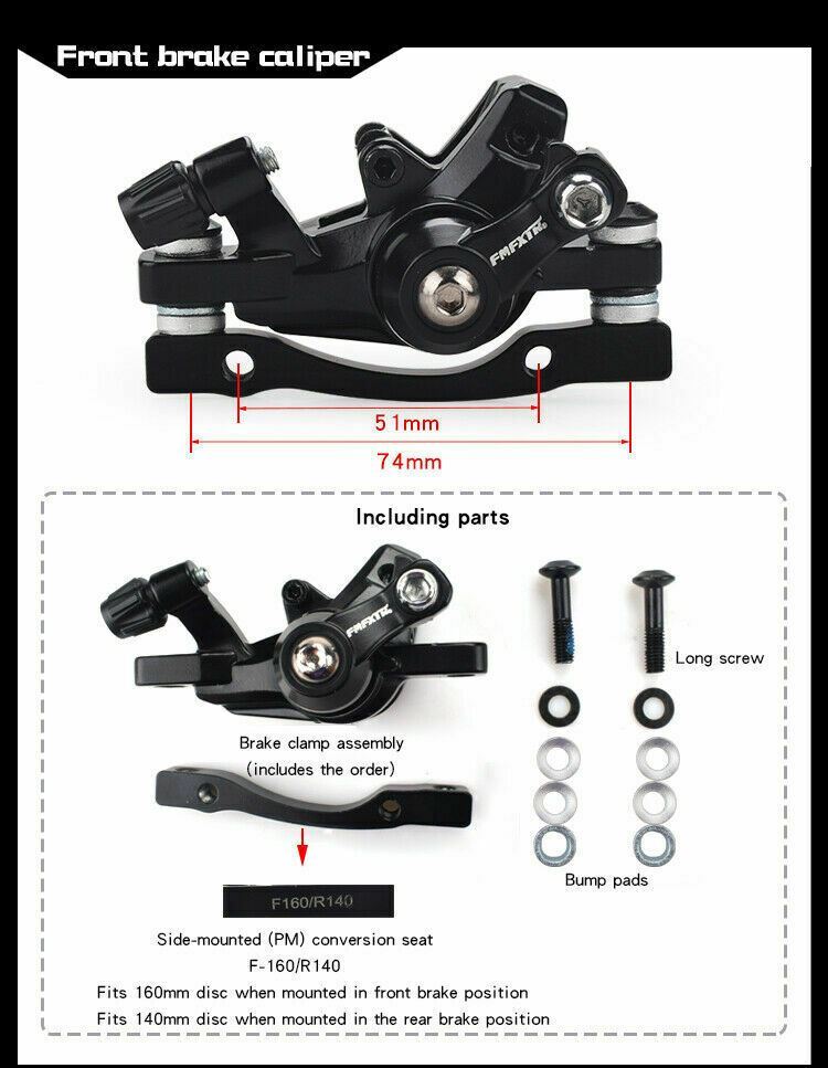 Mechanical Disc Brake Caliper 160/140mm 180/160mm For Mountain Bike Folding Bike