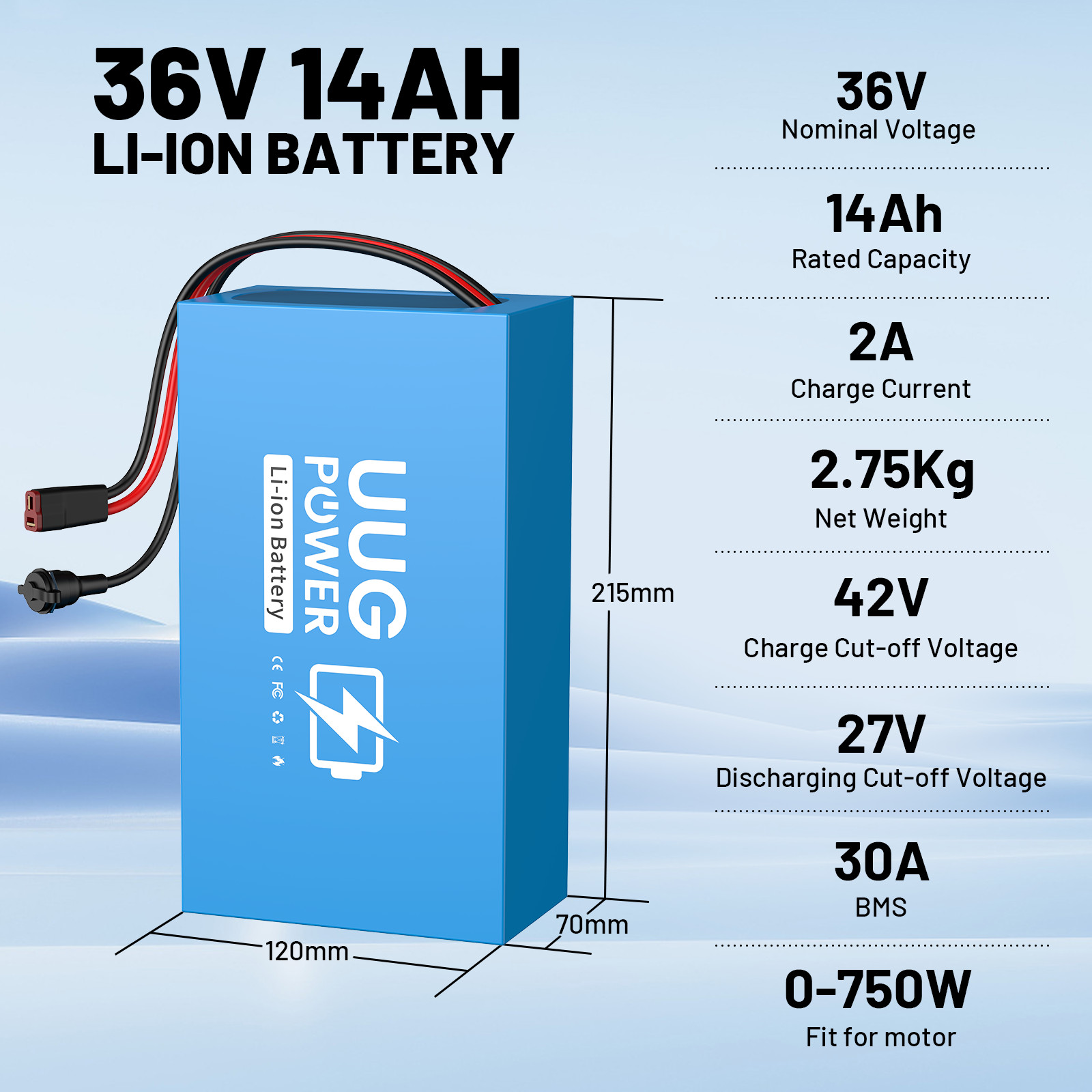 36V 10Ah/14Ah/20Ah Battery Lithium Ebike For 200W-1260W Motor Electric Bicycle
