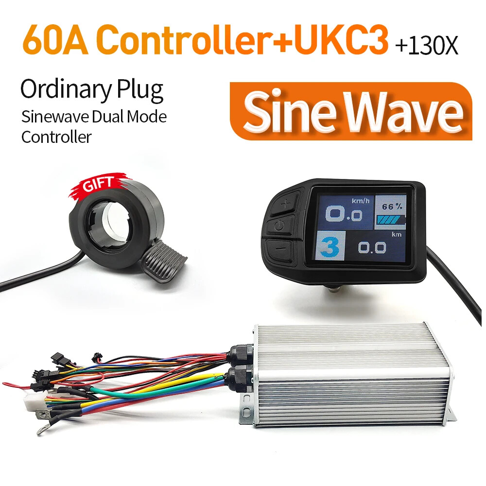MTB Ebike Controller 48V 52V 60V 72V 60A Sine Wave Controller with LCD Display