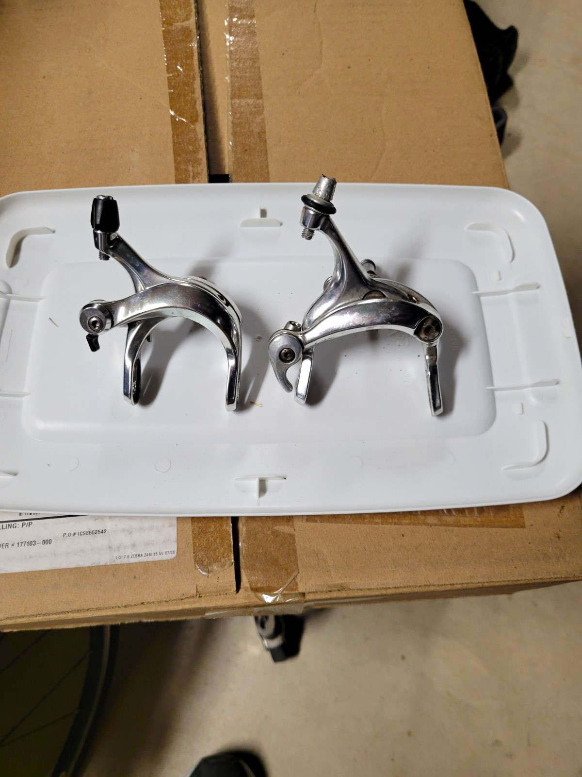 Silver Side Pull Caliper Brake Set Front & Rear for Road Bike, 2 Metal Calipers