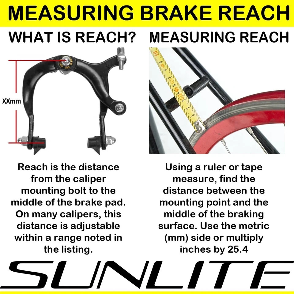 Sunlite MX Side Pull Bike brake Set, 13800 Black 69-96mm Reach, new in original