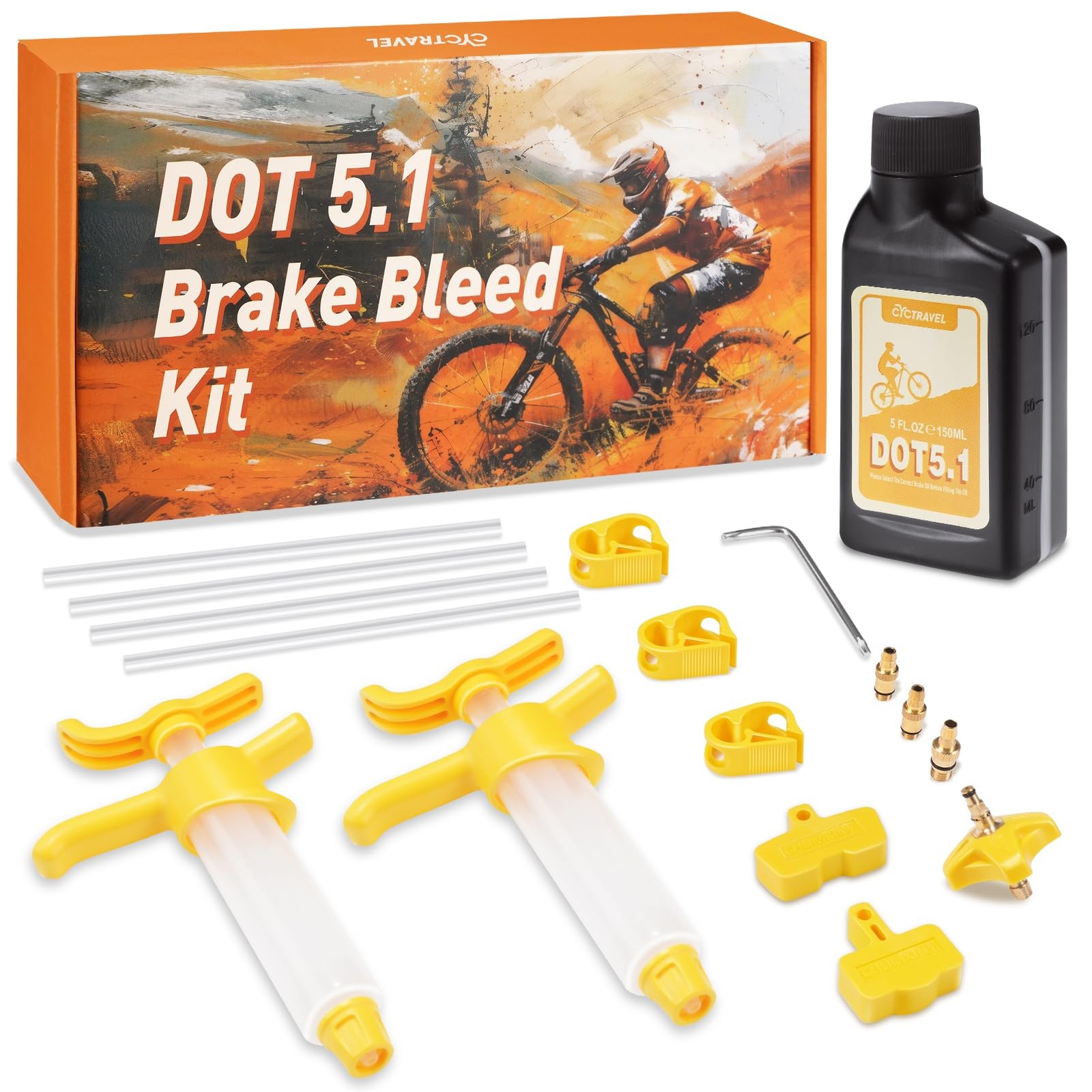 Brake Bleed Kit for Sram, Avid Hydraulic Disc Brakes. Bicycle Hydraulic Brake Bl