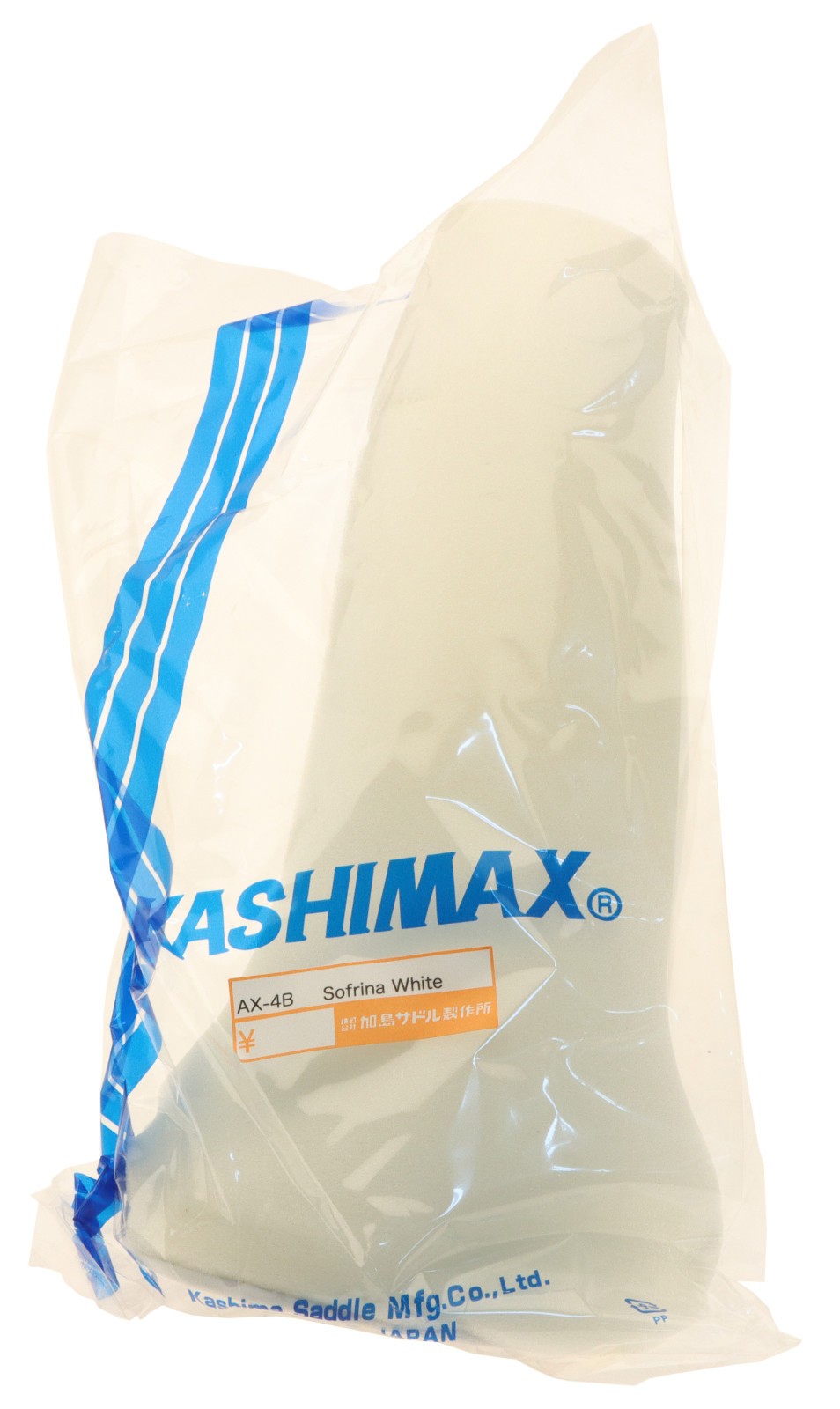 Kashimax Aero AX-4B Saddle Non-Padded Standard Rails Smooth Leather White NEW