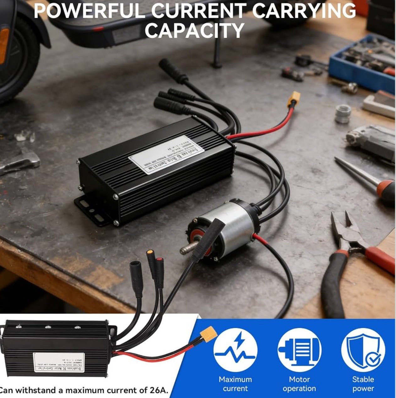 Electric Bike Controller 24V 36V 48V Sine Wave 3-Mode Control Box DC Motor