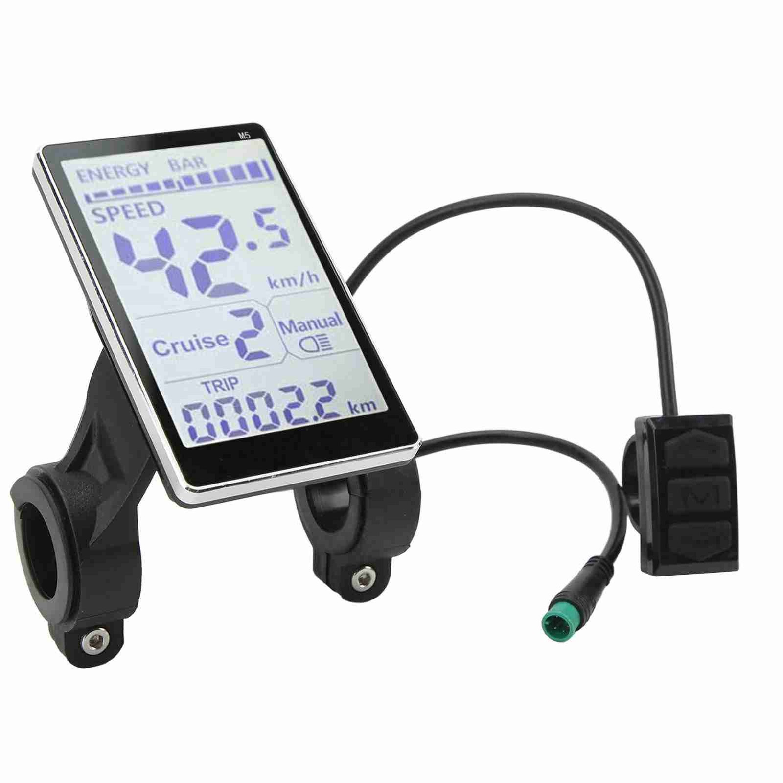 Electric Bike LCD Display Meter Control Panel 24V 36V 48V 60V Speedometer 5 Pin