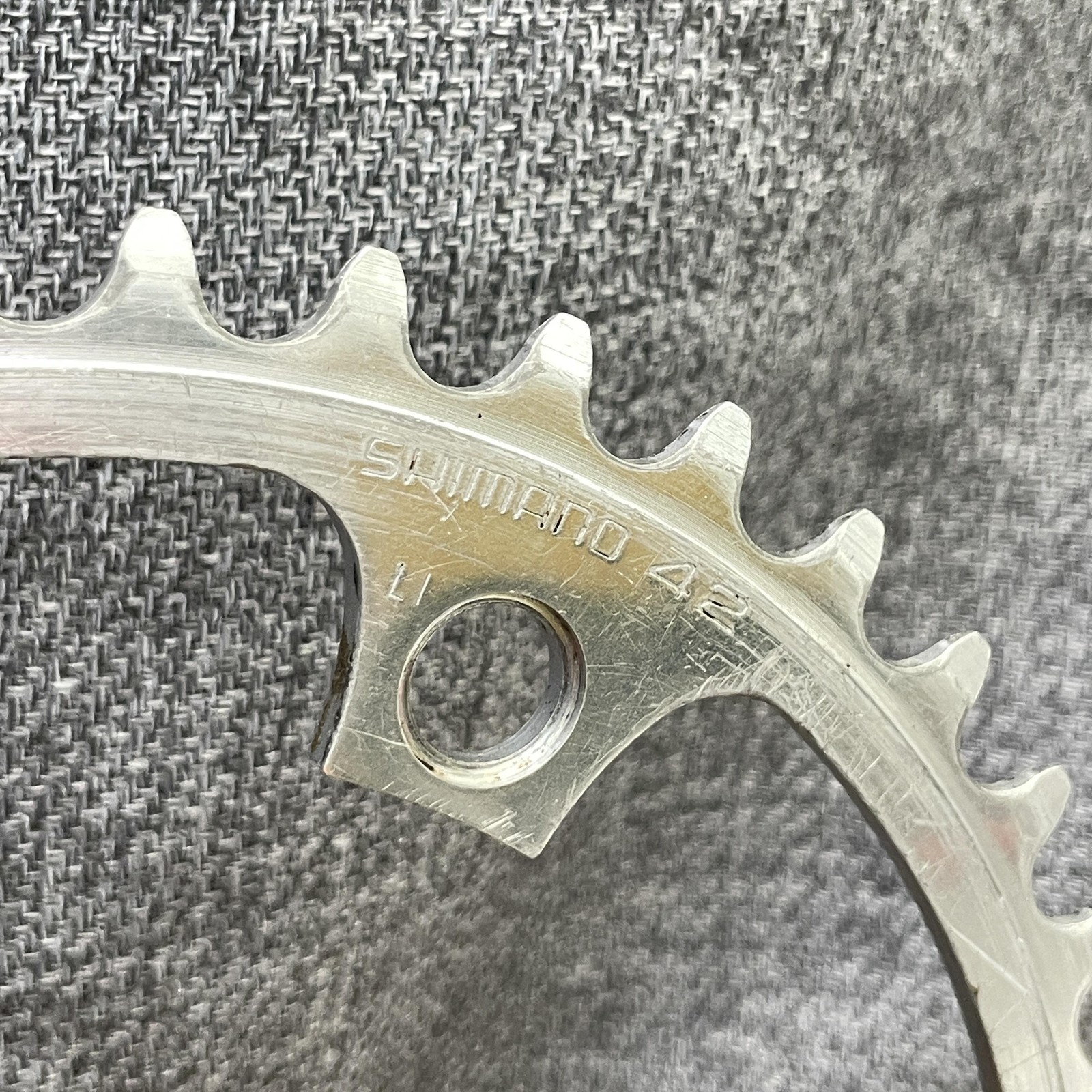 Vintage Shimano 42T Chainring 130 BCD 5-Arm Silver Alloy 80s Road Bike Aluminumu