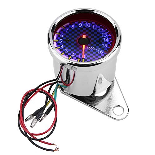 12V LED Tachometer Gauge for Motorcycle, Universal Digital RPM Meter,