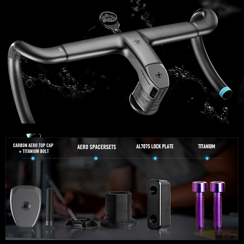 T1000 Integrated Carbon UD Road Bike Handlebar with Full Inner Cable Racing Handlebars