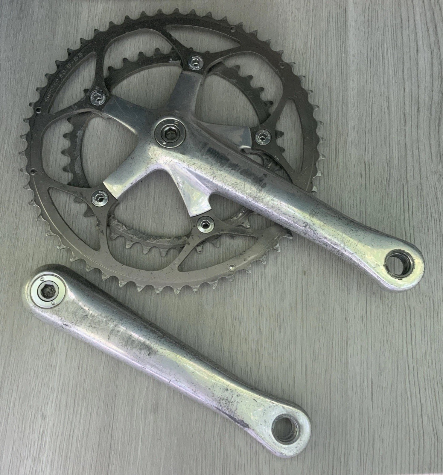 SHIMANO DURA ACE CRANKSET 7700 DOUBLE 172.5 MM ARMS 53-39 TOOTH OCTALINK