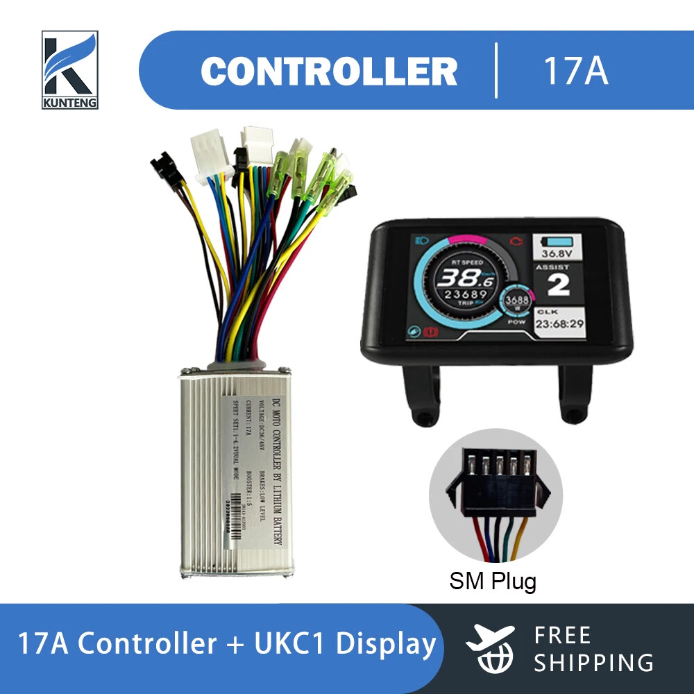 36V 48V 3 Model Sine Wave Controller 17A 26A 30A Display SM / WP Plug for E-bike