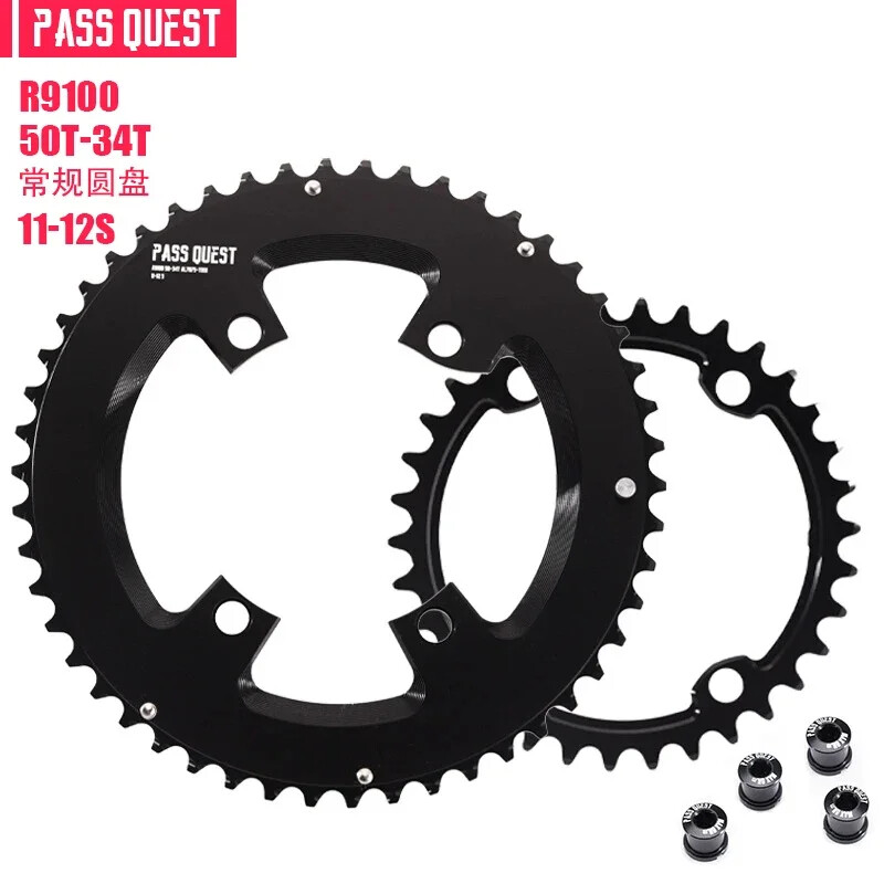 Road Bike Chainring 110bcd 4 Bolts Round Double Chainring 56-42T/54-40T/53-39T